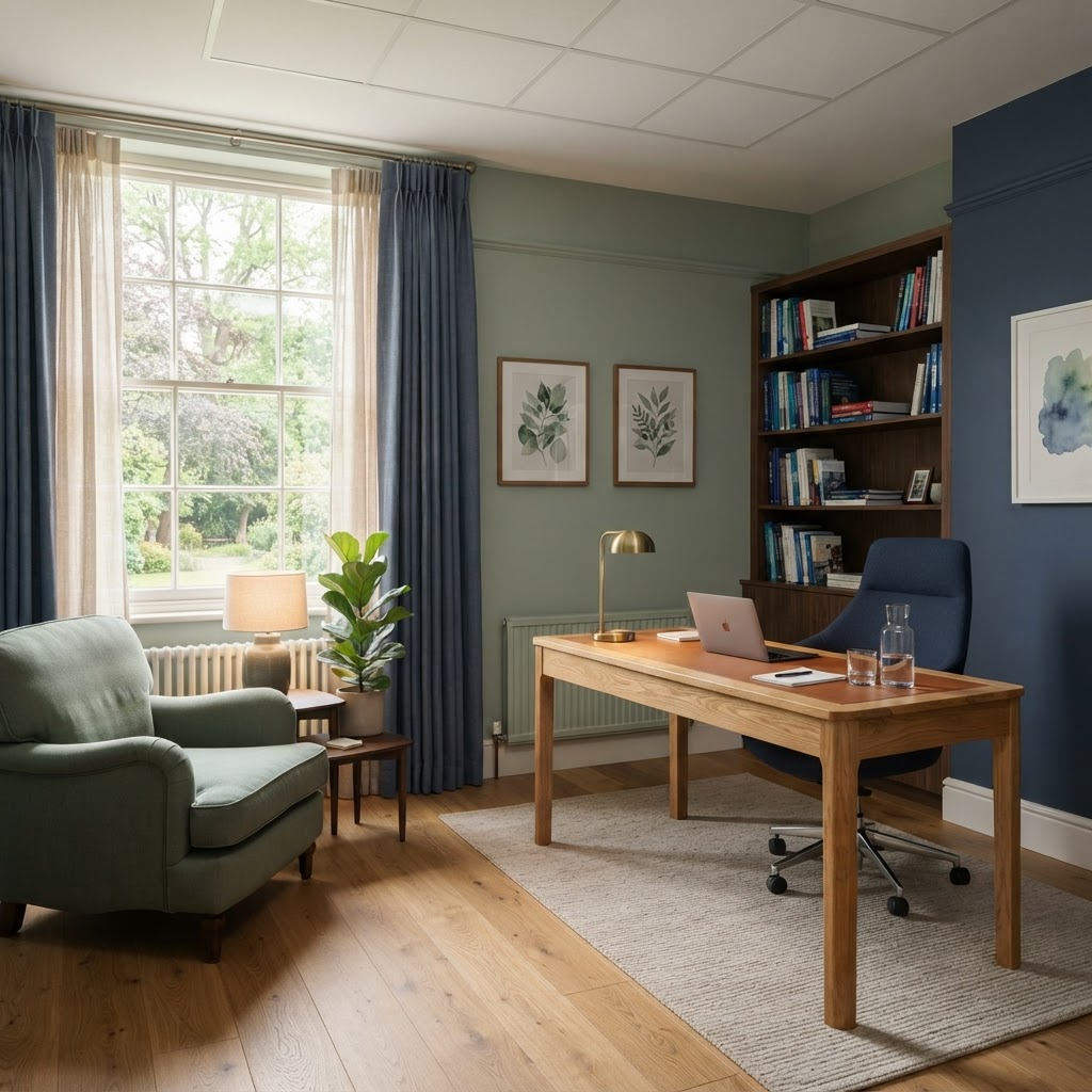 A quiet, private consulting room at The Webster Street Practice